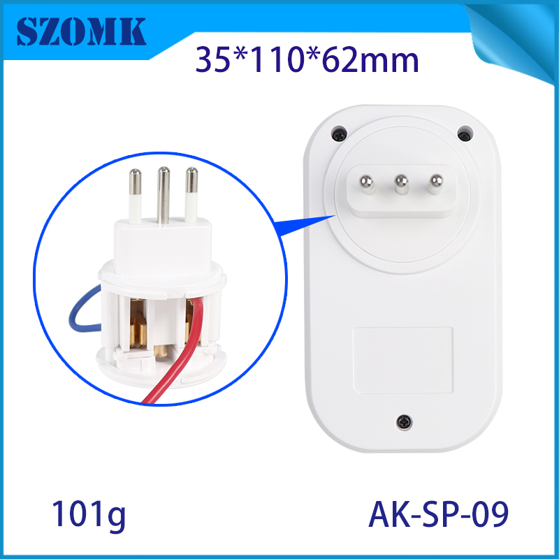 AK-SP-09 Italienischer Standard-10A Flame Reportardant V0 Stecker Gehege Alexa kompatible Inteligente WiFi Socket Smart Plug Box