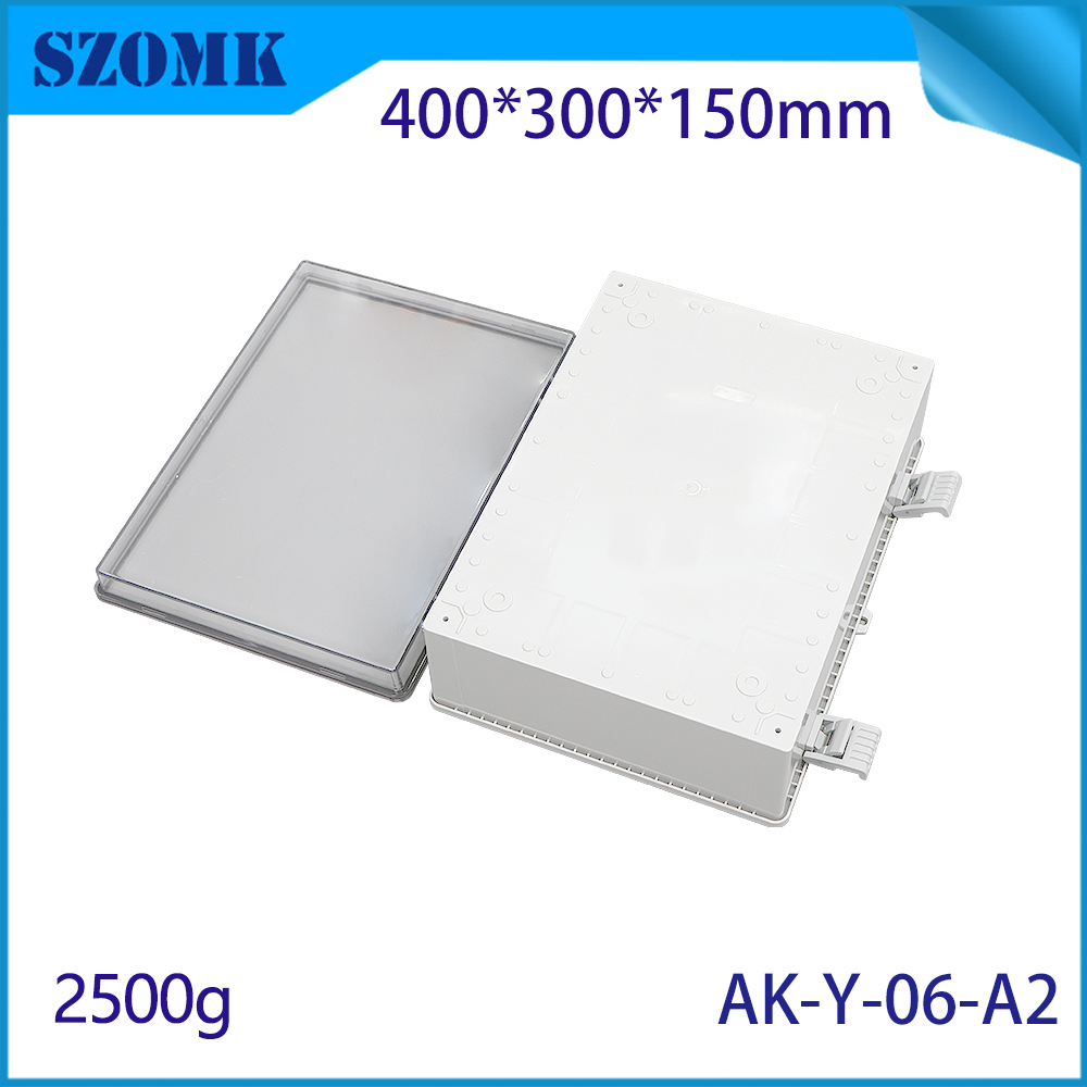 AK-Y-06A2功率接线盒防水铰链壳保护盒ABS PC机箱400x300x150mm