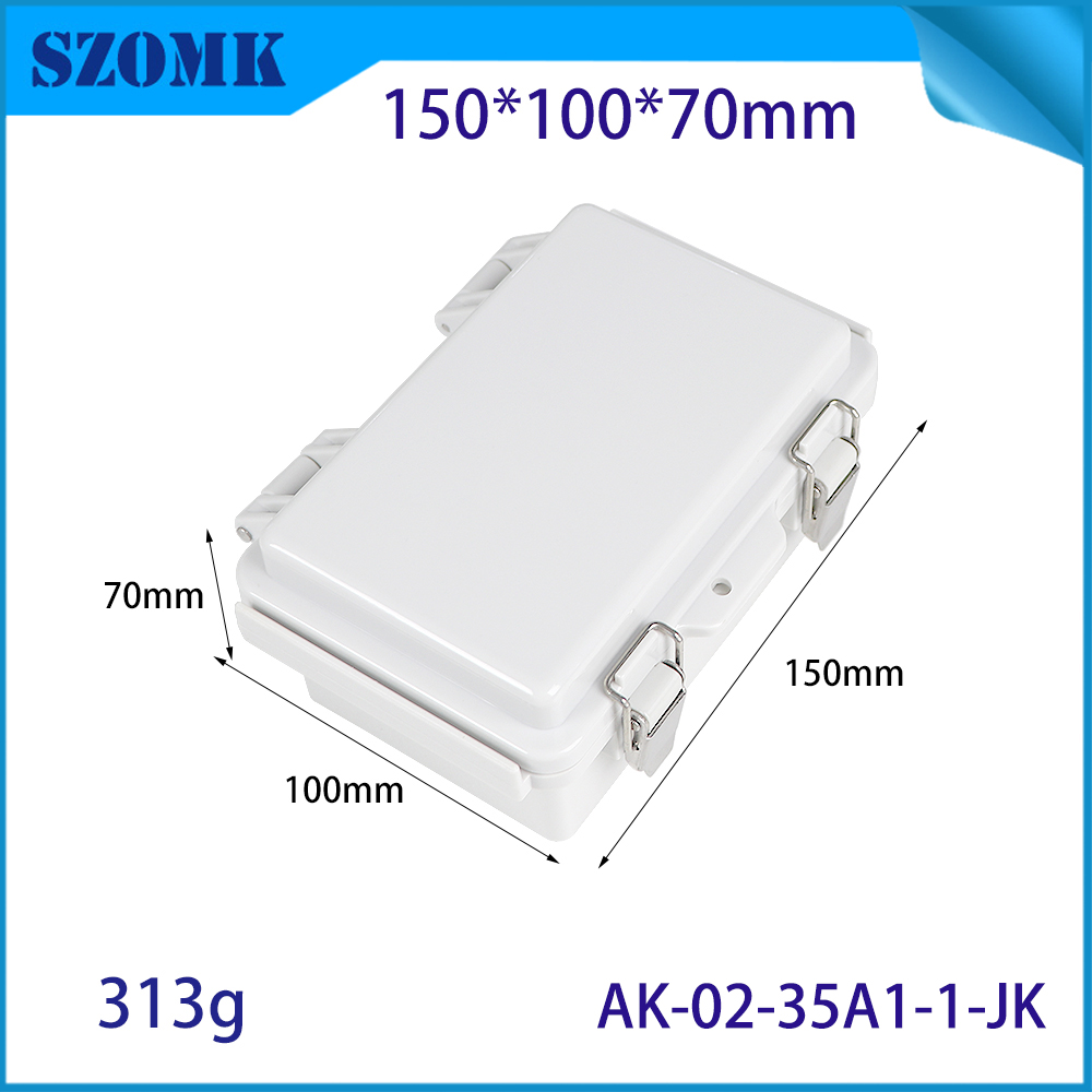 AK-02-35A1-JK电气连接盒IP67 ABS Power封装电气铰链连接箱，用于室外100x150x70mm