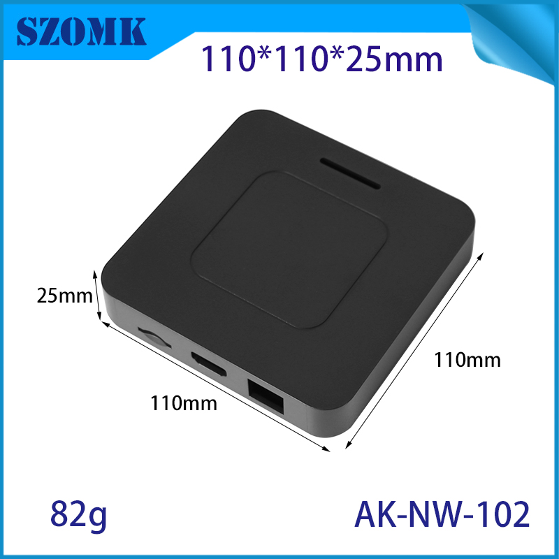 AK-NW-102 WIFI语音控制远程媒体播放器流媒体电视盒4K ABS电气盒110*110*26mm