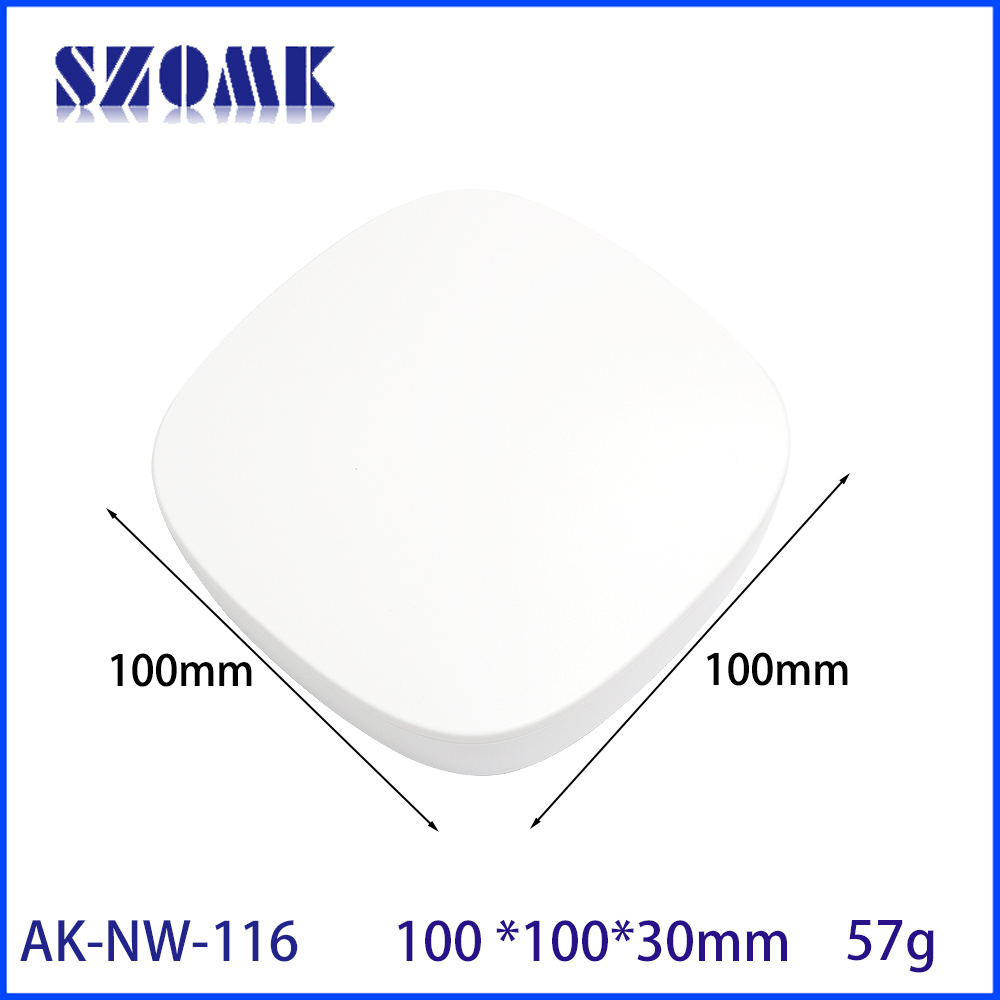 AK-NW-116 WiFi网关IoT接入点围栏盒白色接线盒，用于PCB 100*100*30mm