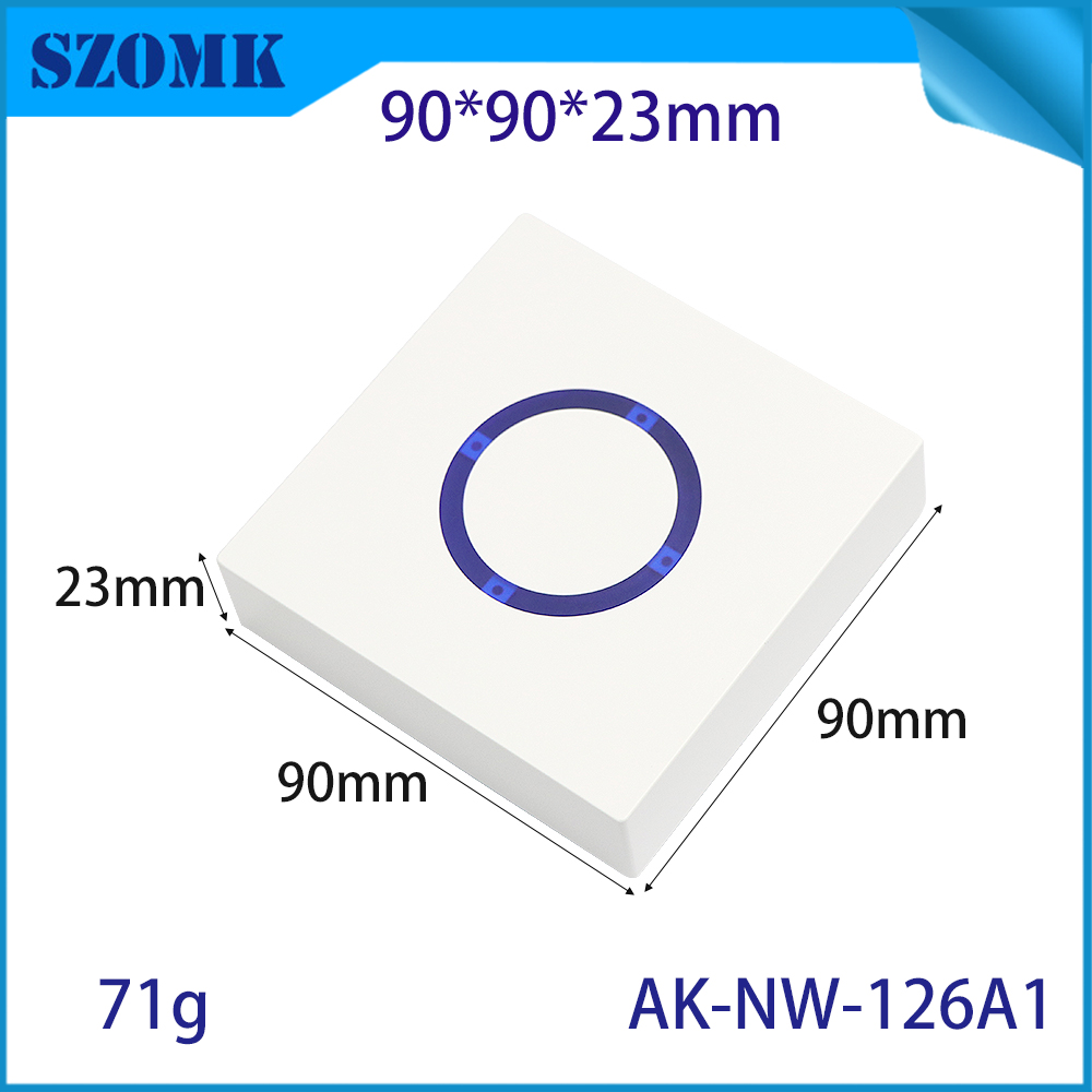 AK-NW-126 Bouton anneau en plastique ABS IoT Habilage plafond Smart pour Bluetooth Gateway Controller Internet Things IoT Enceinte 90 * 90 * 23 mm