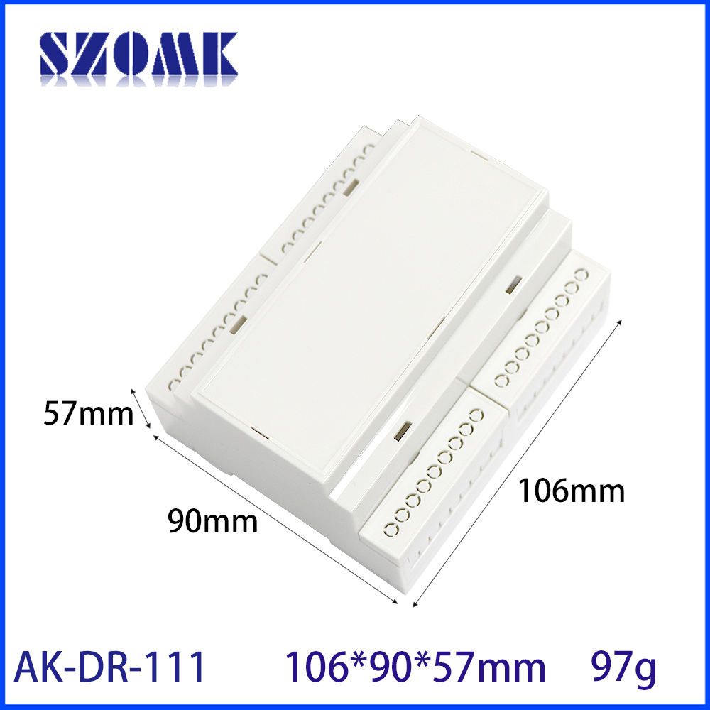 106*90*57mm AK-DR-111 Modules Pcb Mount Bracket 36 Points Plc Terminal Blocks Electrical Polycarbonate Plastic Din Rail Enclosure