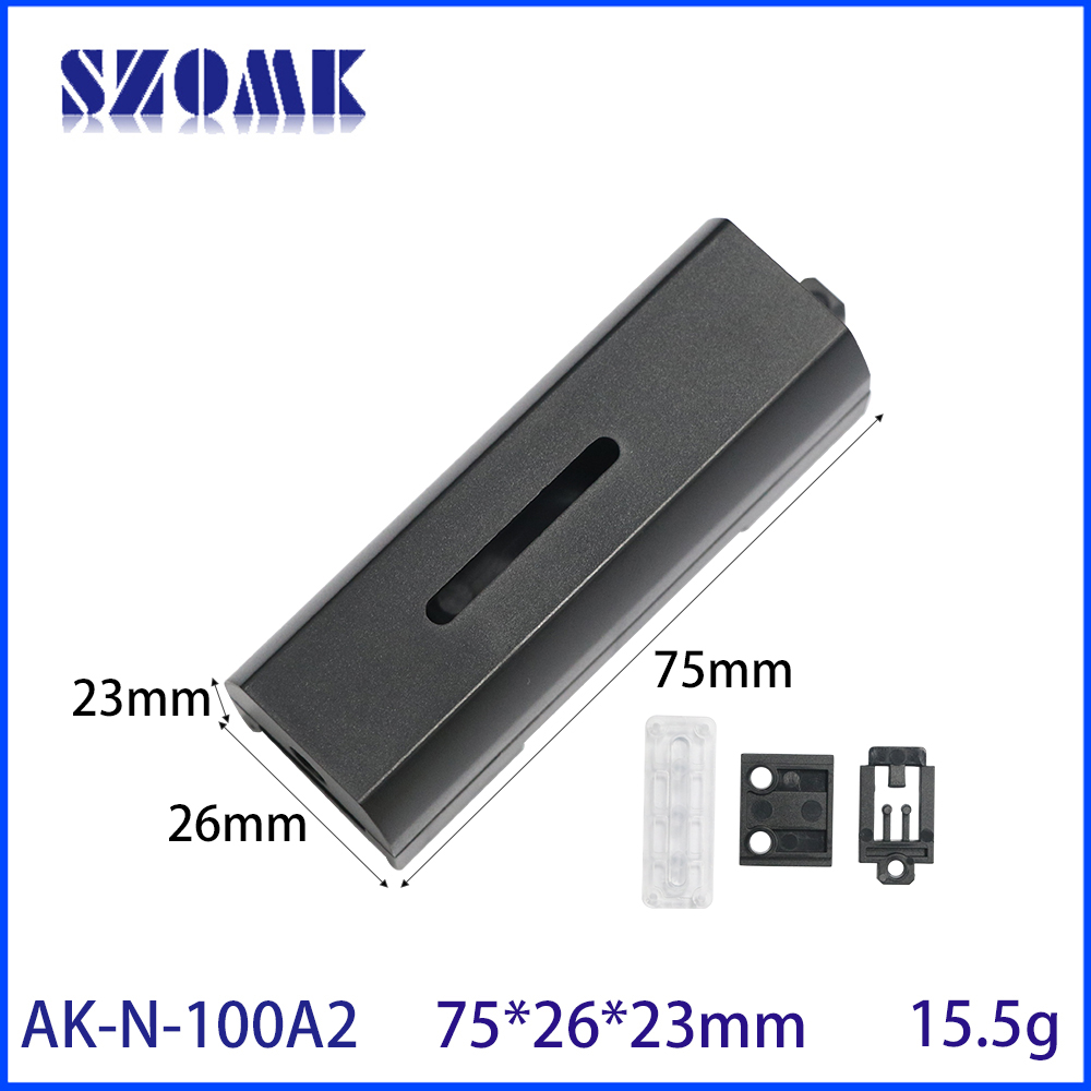 75*26*23mm AK-N-100 Rail-Mounted Dual Serial Port Server Enclosure 485/232 Serial Port Modbus Gateway Abs Electrical Box With Square Hole