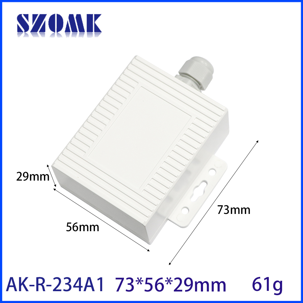 73*56*29mm AK-R-234 Wall Mount Flange Cable Gland Project Case Powered Wireless Sensor Transmitter Plastic Junction Box