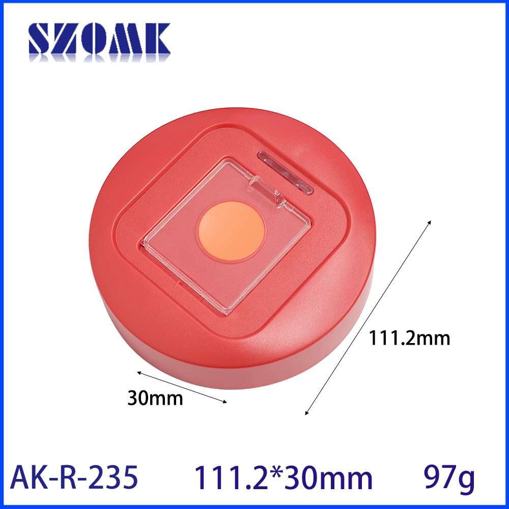 111.2*30mm AK-R-235 One-Button Alarm Emergency Sos Caller Abs Box Wireless Fire Sound Light Alarm Housing Plastic Abs Electrical Box