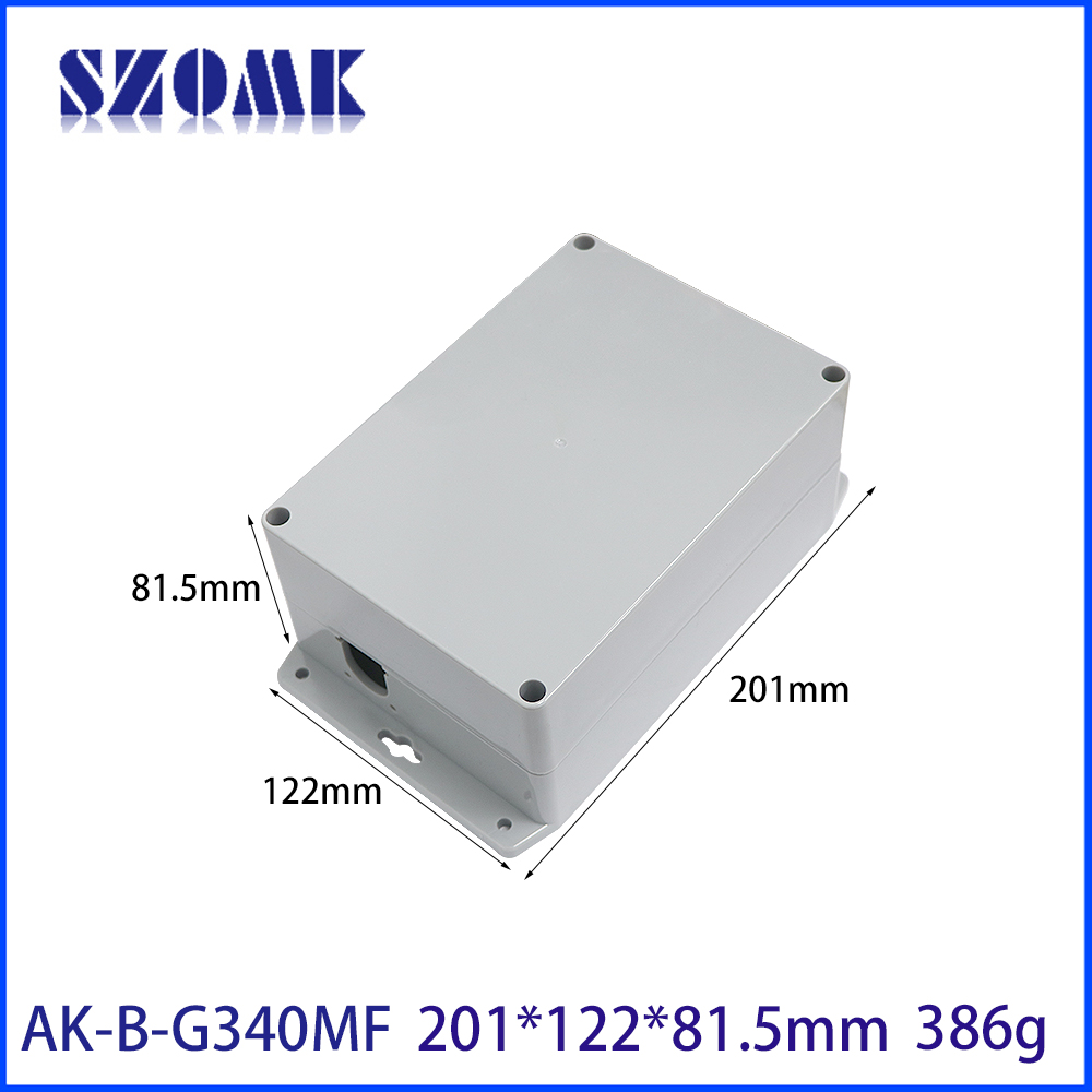 201*122*81.5MM Light Grey Wall Mount Plastic Enclosure IP65 Waterproof With Sealing Ring For Electronic Devices