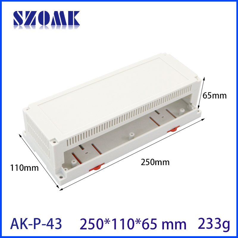 ABS Plastic PLC Din Rail Enclosure 250*110*65MM AK-P-43