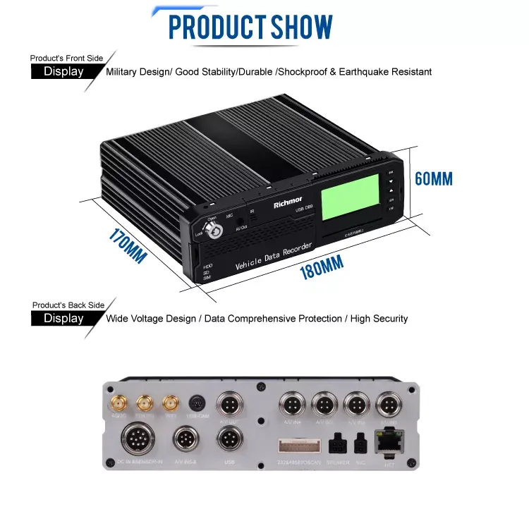 Vehicle Video Telematics ADAS DSM 8CH 1080P High Level AI Mobile DVR with GPS 3G 4G WIFI