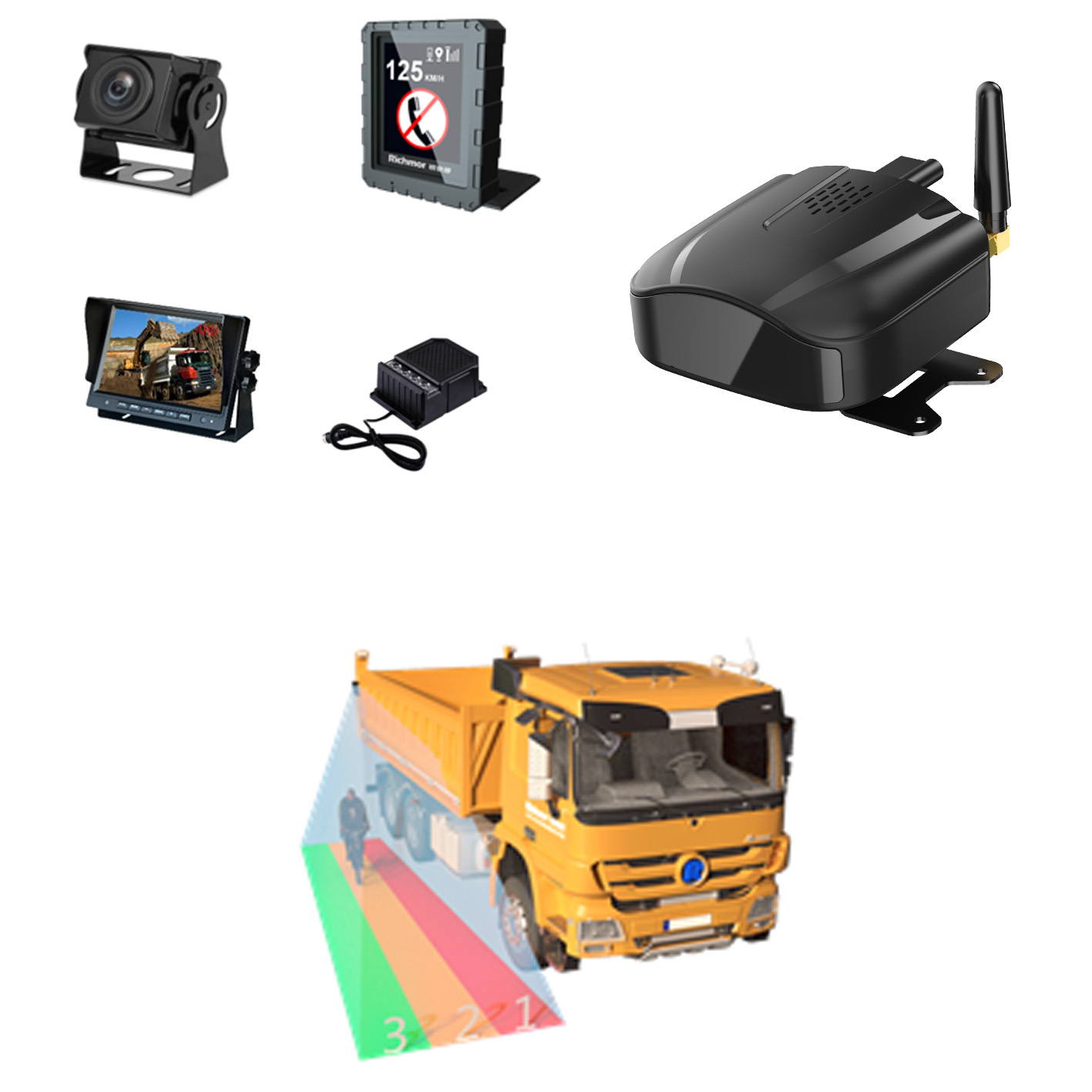 Système DVS de nouvelle-angleterre, double BSD Dashcam MDVR GPS 4G WIFI en option, 2024