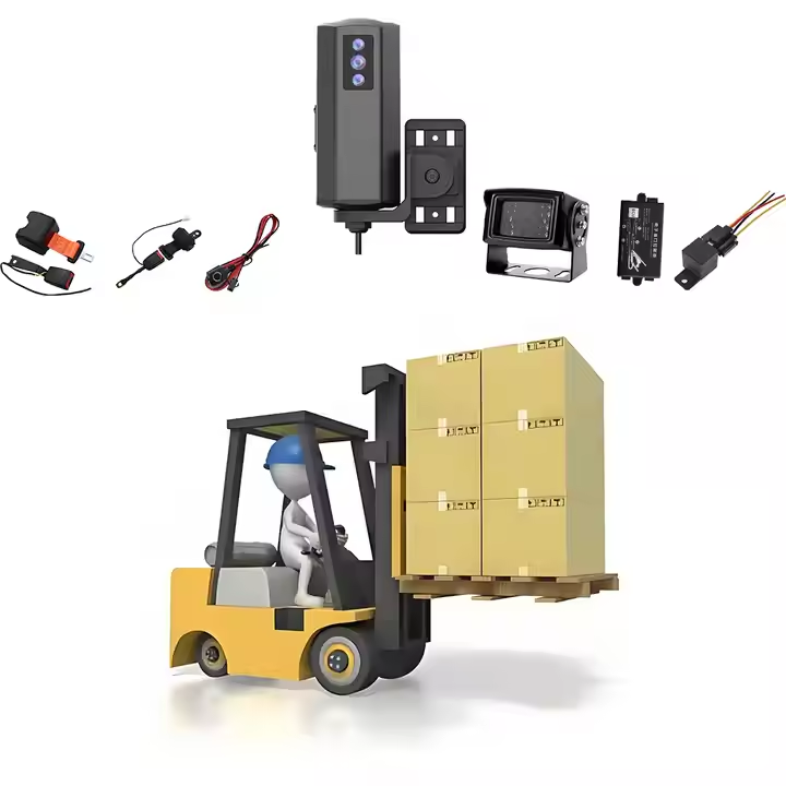 All-in-One Forklift AI Camera | Driver Monitoring Face ID BSD 4G WiFi GPS