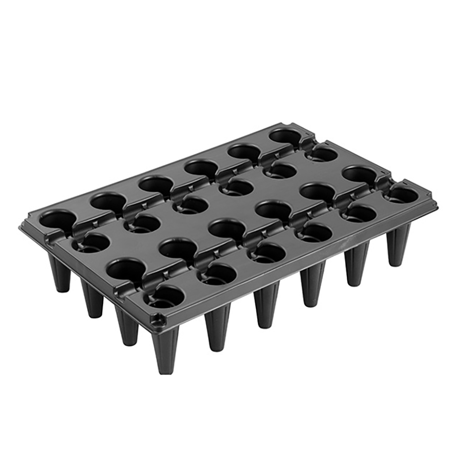 Plateaux de plantation de graines en plastique de micro-verts de fraise d'intérieur de jardin profond personnalisé de 24 cellules