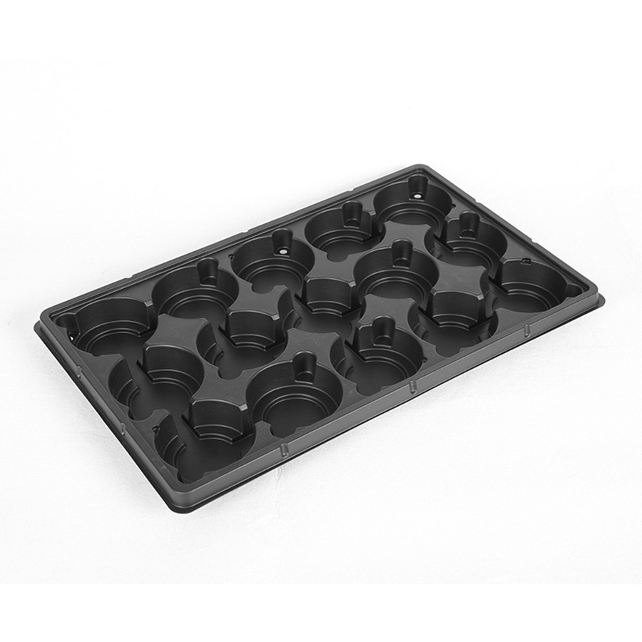 Custom Large Heavy Duty Reusable Black Plastic Plant Seed Starting Greenhouse Soil Trays