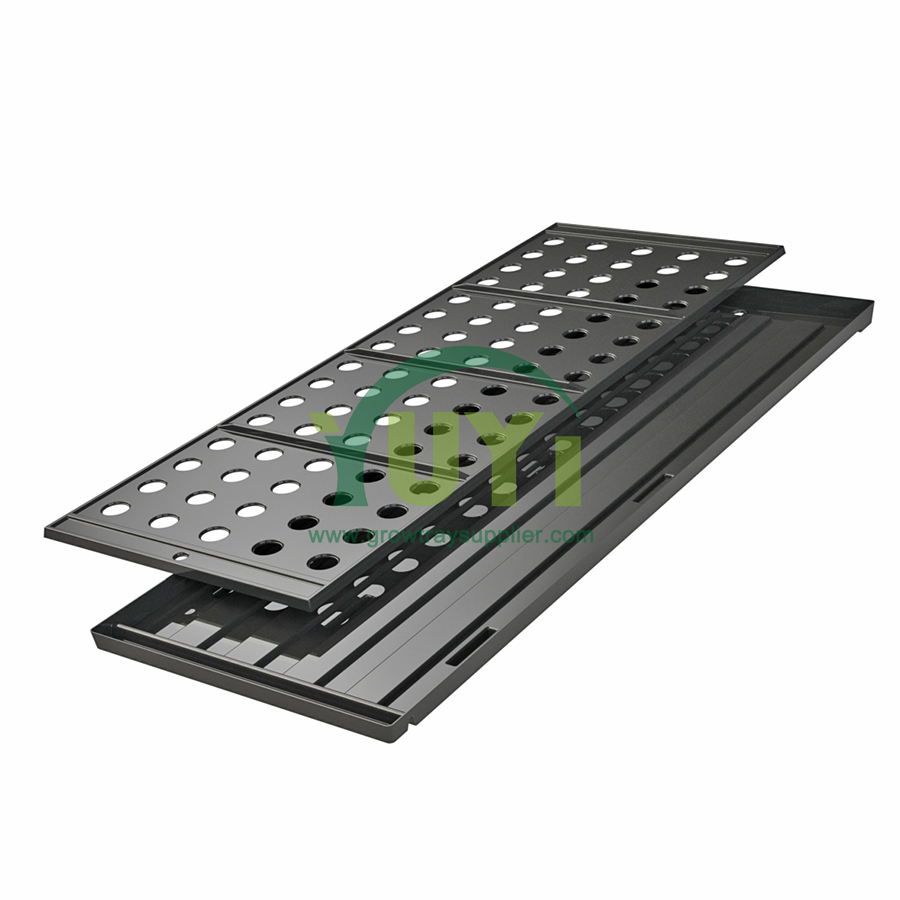 قابلة للتخصيص الدفيئة التجارية المائية تنمو 4x4 4x8 5x12 جداول الفيضانات البلاستيكية العميقة مع غطاء