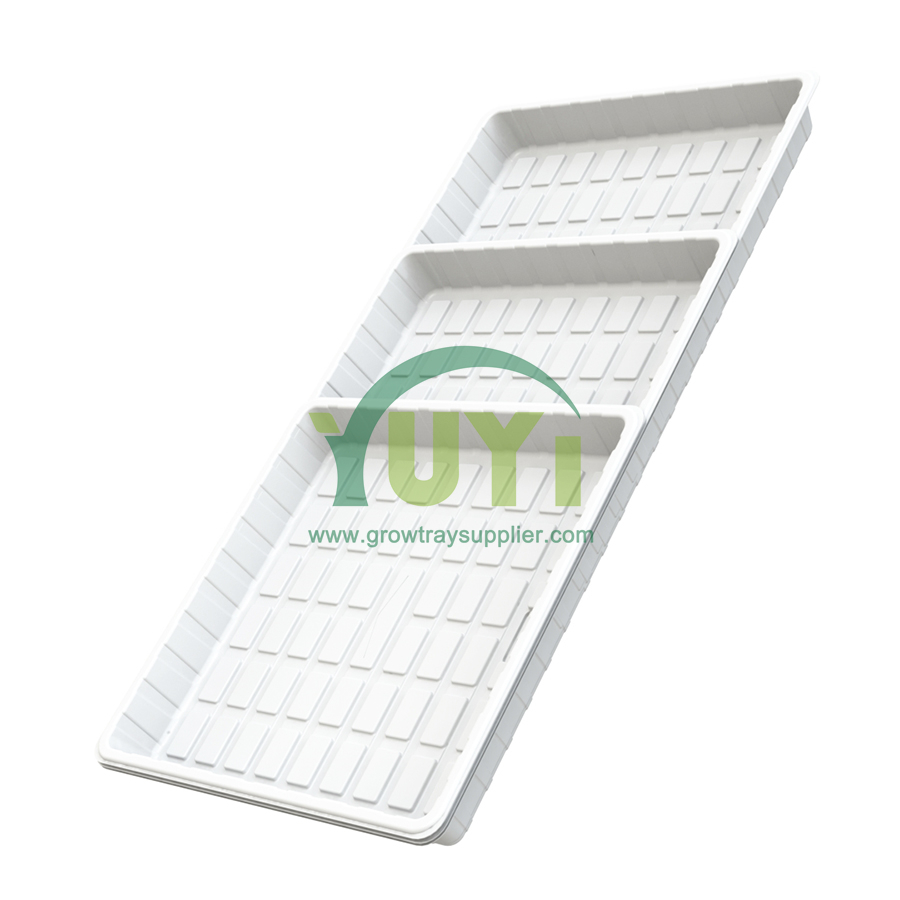 Table de culture multicouche pour micro-verts, 2x4, 3x3, 4x4, 4x8, plateau à flux hydroponique peu profond en plastique blanc et noir