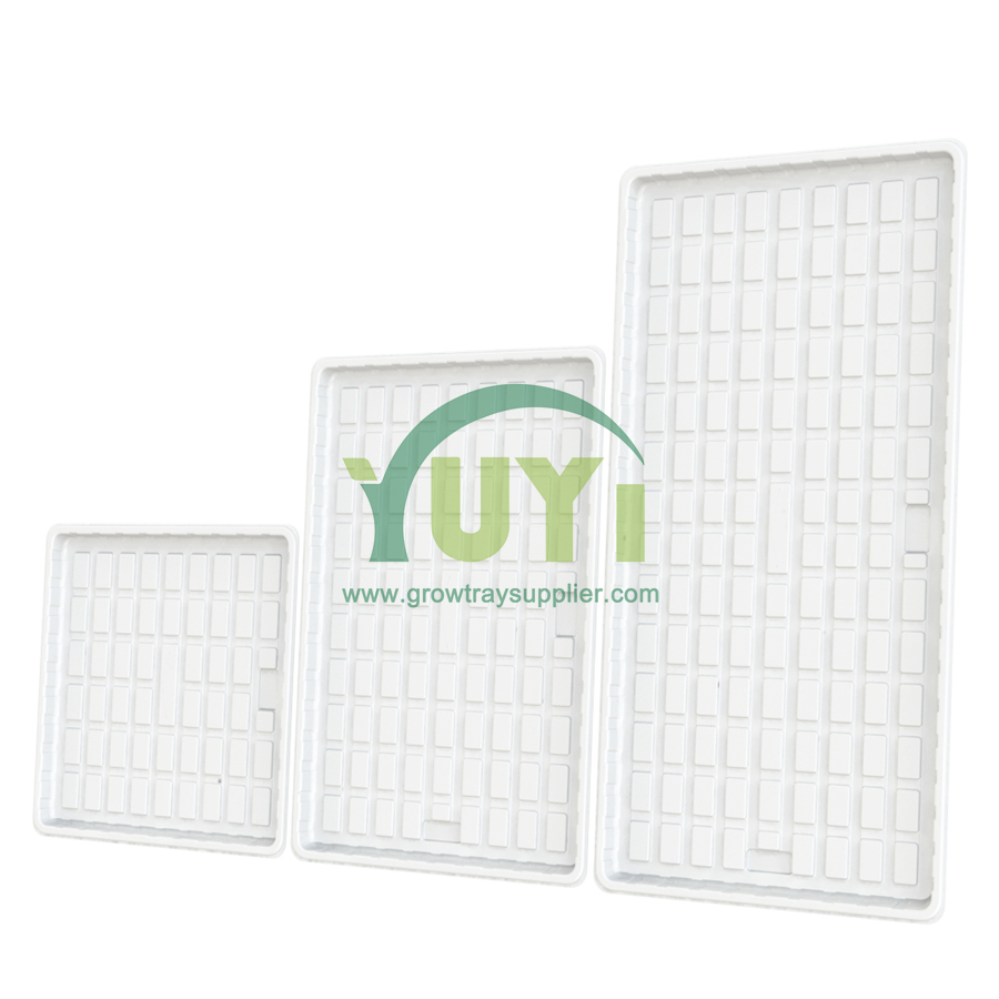 Grands plateaux de plantes en plastique blancs à arrosage automatique à plusieurs niveaux réutilisables d'intérieur de 48 po