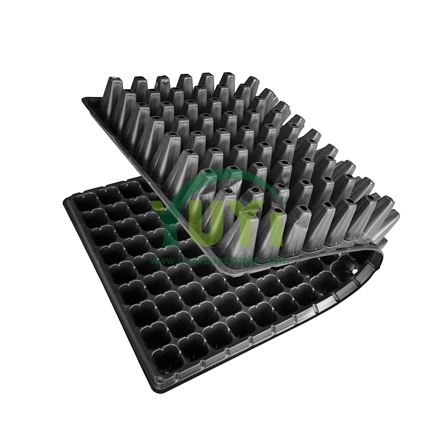 Durable 50 72 105 128 200 288 Holes Black PS Plastic Garden Starter Plant Tray for Growing Seedlings