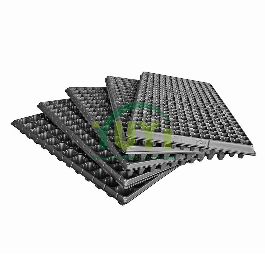 Bon marché 50 72 104 105 128 200 cellules bouchon en plastique polystyrène noir graine démarrage grandir plateau de Germination