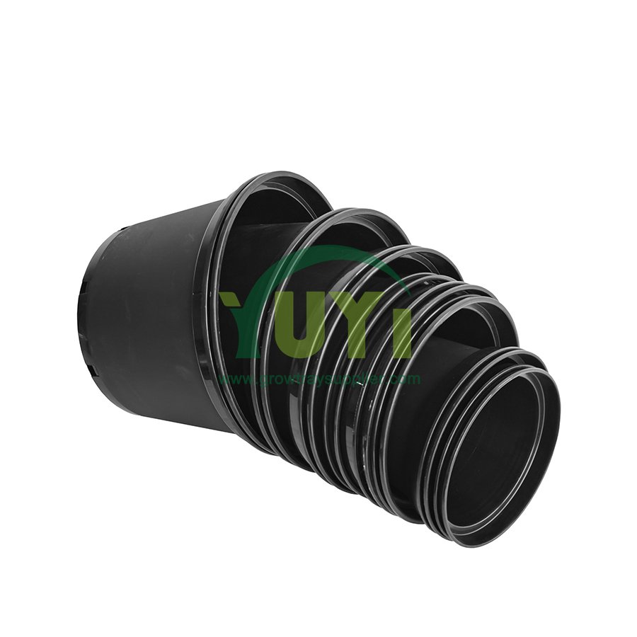 0.25 0.5 1 2 3 4 5 6 7 10 Gal grande serre extérieure en plastique noir fleur plante Gallon Pot de pépinière