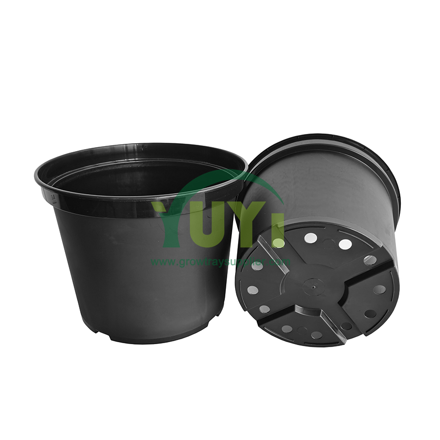 Chine Bon marché à l'extérieur de grande taille en plastique noir pépinière fleur surélevée pots de jardin fabricant de pots de plantes