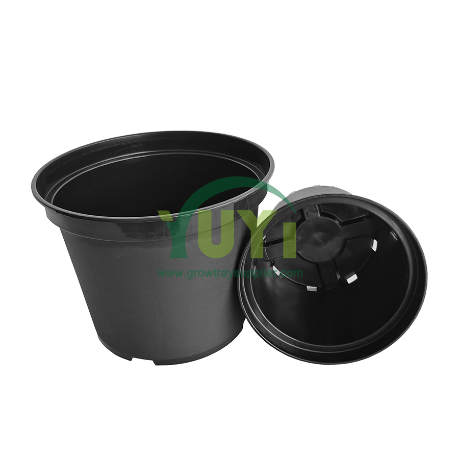 Chine Bon marché à l'extérieur de grande taille en plastique noir pépinière fleur surélevée pots de jardin fabricant de pots de plantes