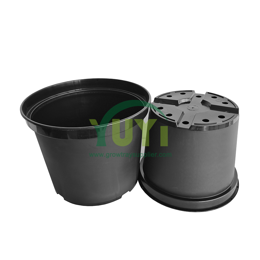 Chine Bon marché à l'extérieur de grande taille en plastique noir pépinière fleur surélevée pots de jardin fabricant de pots de plantes
