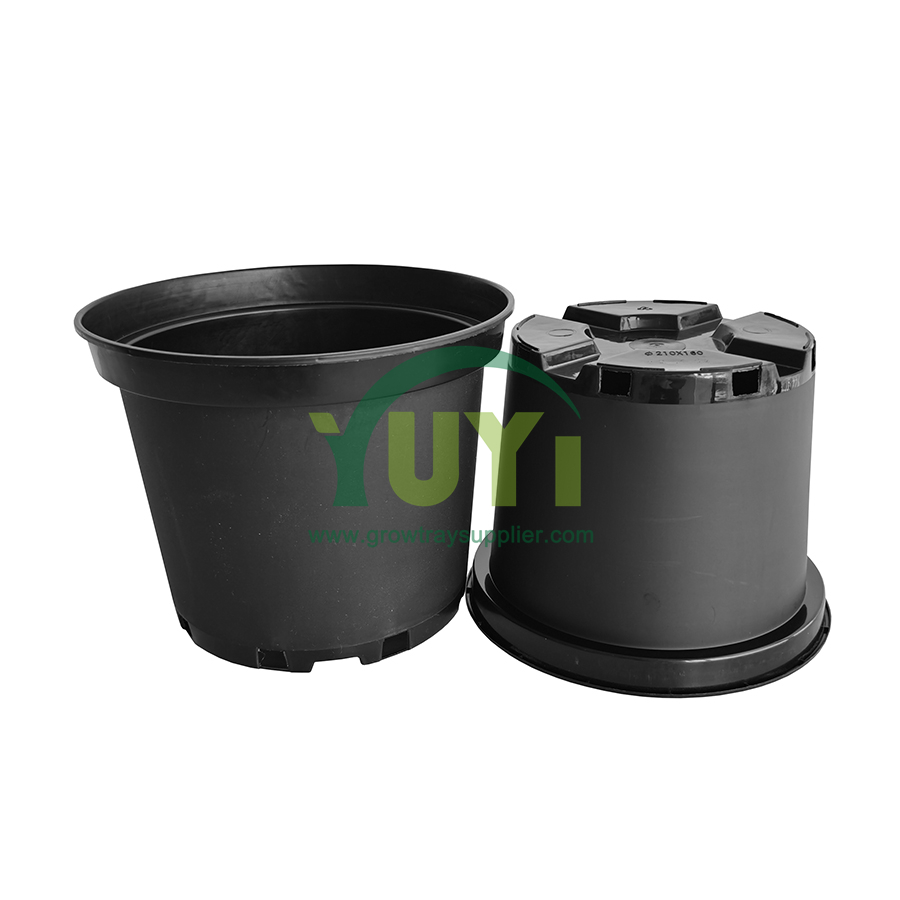 Chine Bon marché à l'extérieur de grande taille en plastique noir pépinière fleur surélevée pots de jardin fabricant de pots de plantes