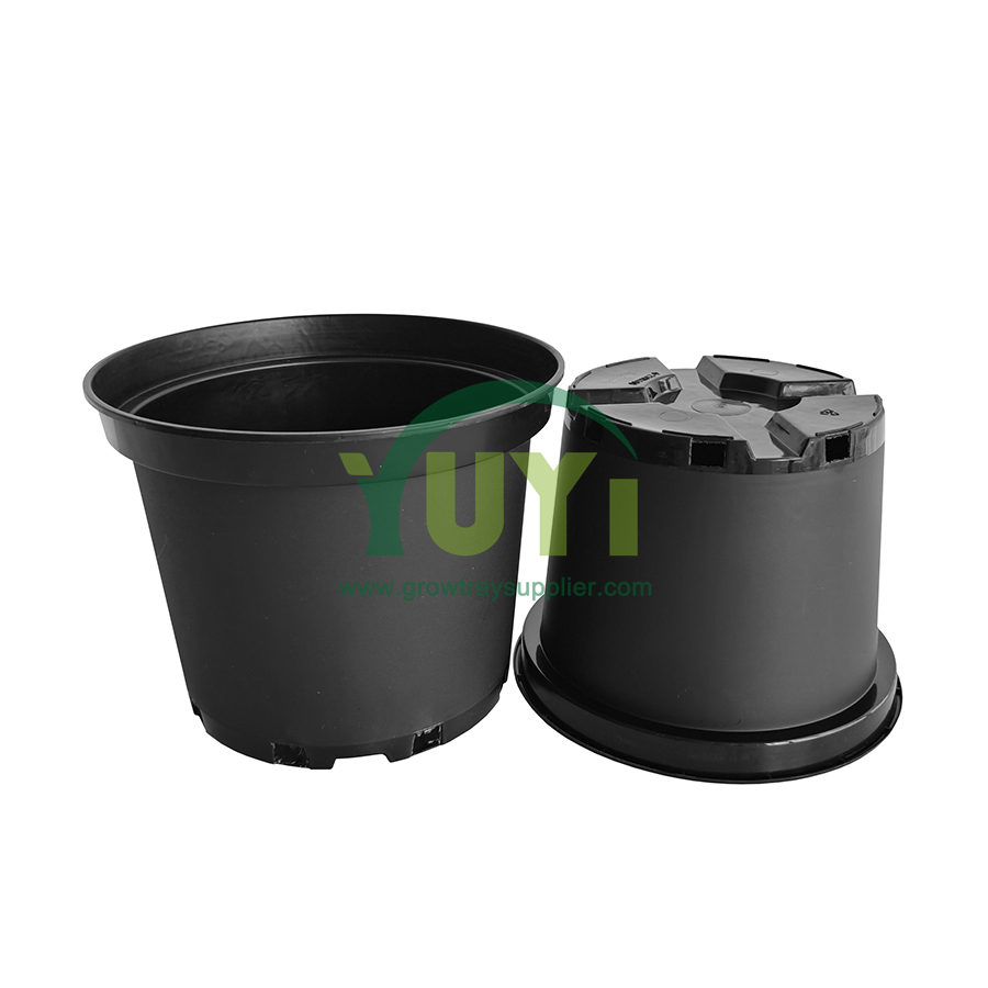 Injection Custom Gal Greenhouse Nursery Outdoor Large 1 3 5 Gallon Black Plastic Flower Plant Pots