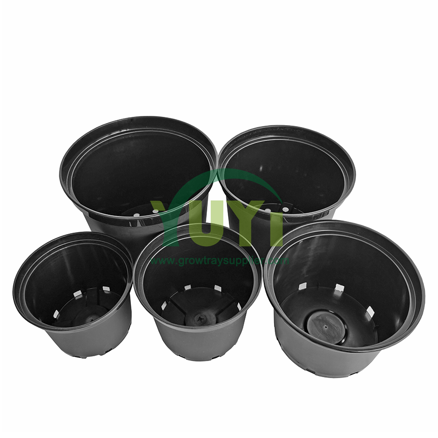 Оптовая торговля открытый сад высокие неглубокие большие пластиковые цветочные растения из полипропилена растут 2, 4, 6 галлонов детские горшки
