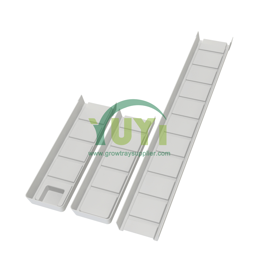 Kleiner Trapez -ABS -Kunststoffhydroponik -NFT -Kanal ohne Löcher für mikrogreens vertikale Racks Anbausystem