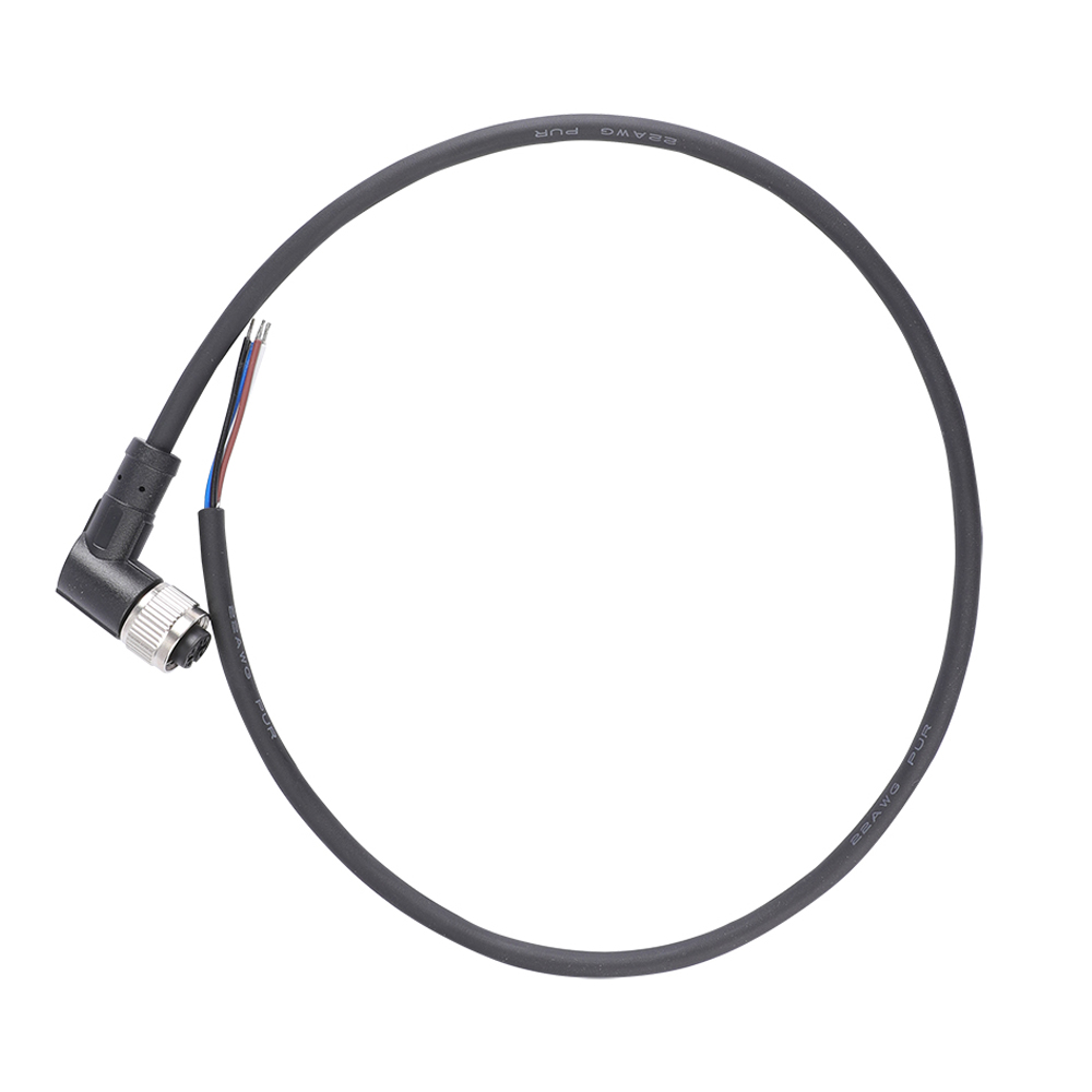 M12 4-pinowe żeńskie wiązki kabli kątowych