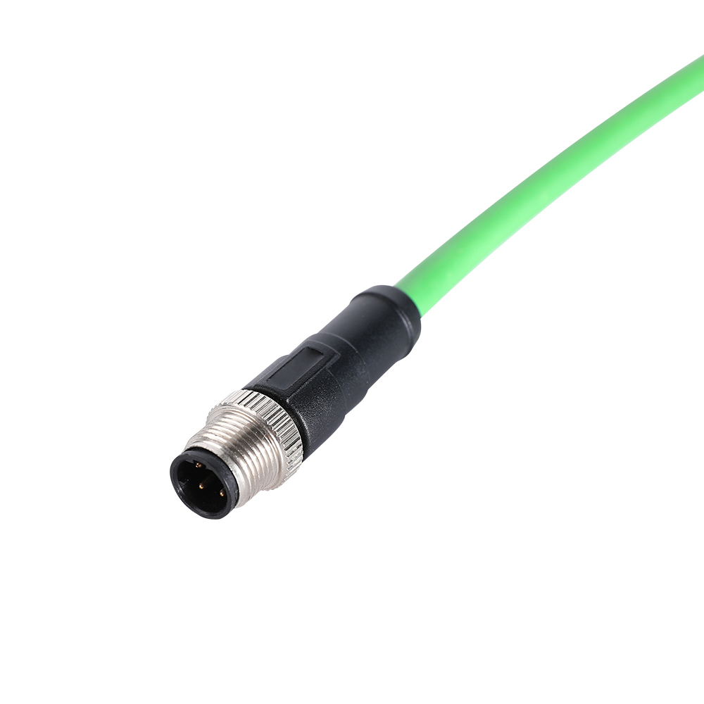 M12 4-poliger Stecker auf Cat 5e Ethernet-Netzwerkkabel