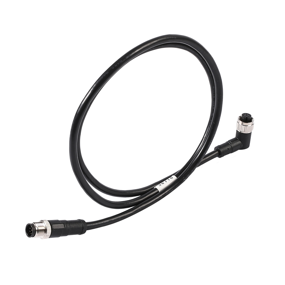 M12 8 pin female connector angled shielded pur cable
