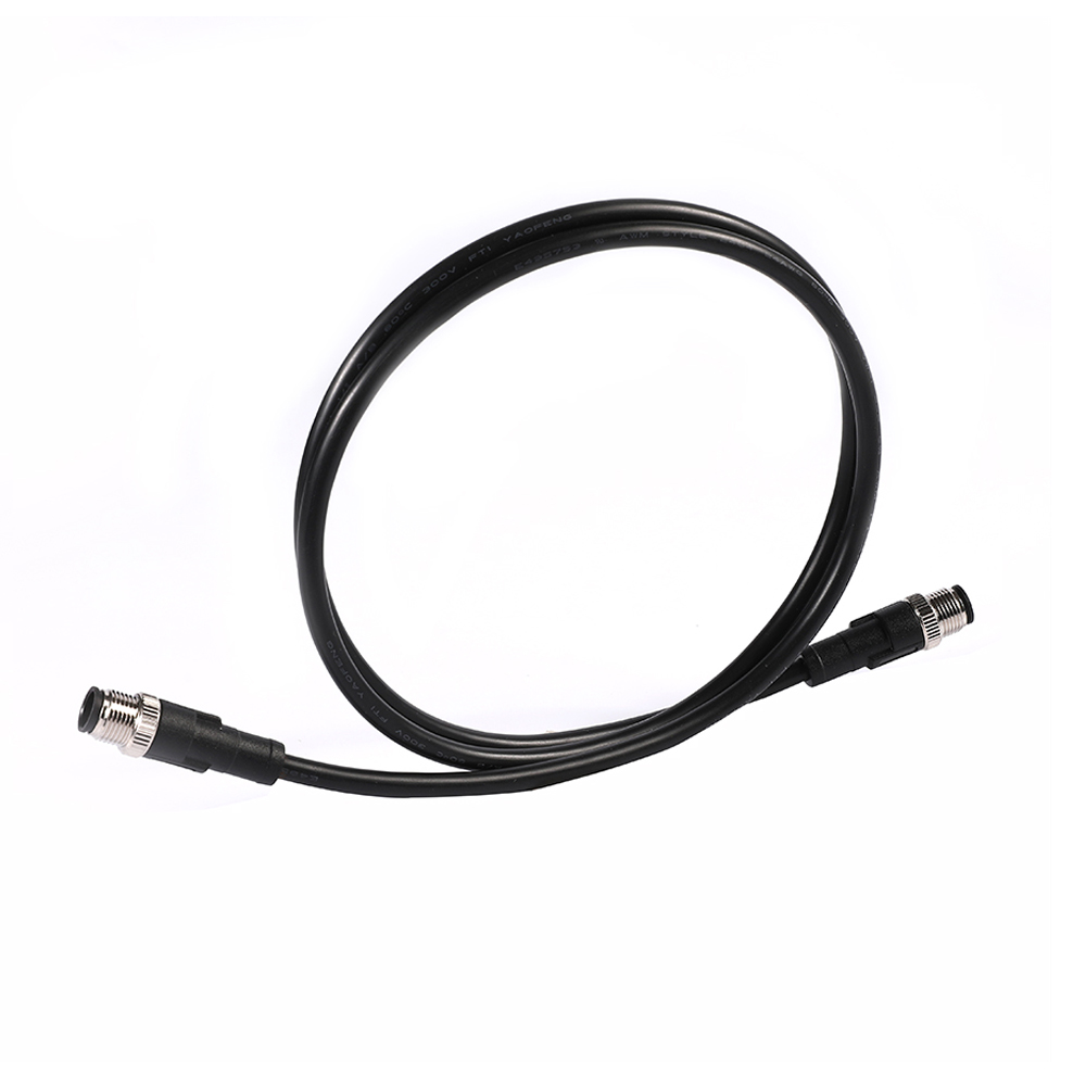 D Coded 4 contacts M12 Male cordset