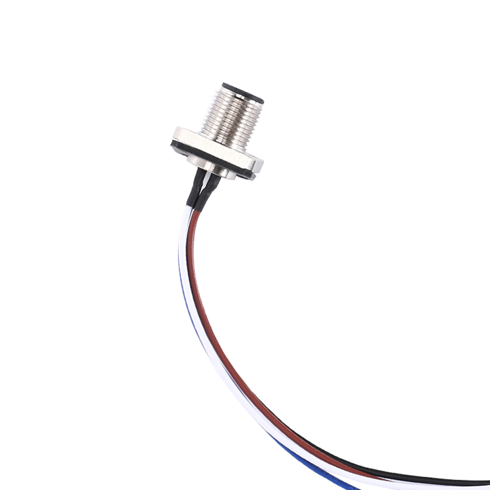 M12 A-coded 8 pin male Square flange 20mm