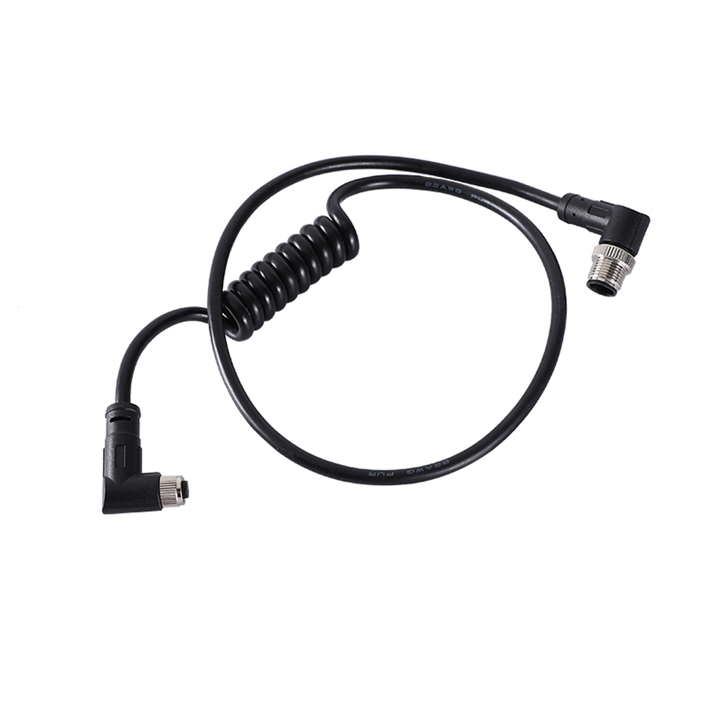 M8 à M12 3 4 5 8 positions mâle à femelle câble de bobine rétractable à angle droit