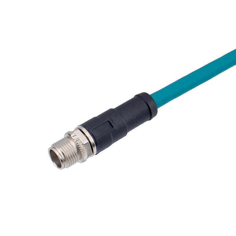 M12 male X-Coded Cable Assembly long 3ft