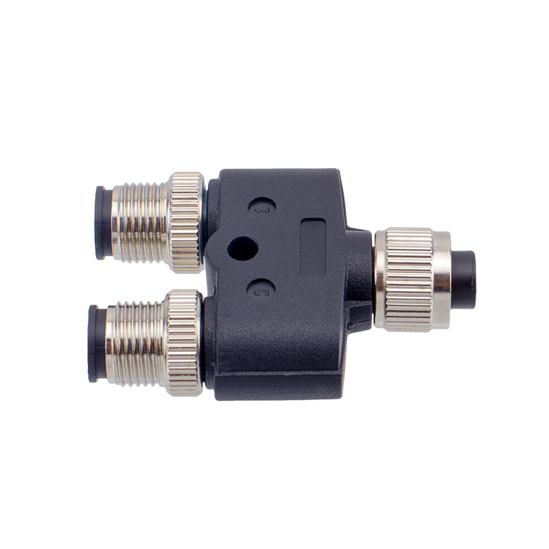M12 6 pole female y splitter connector