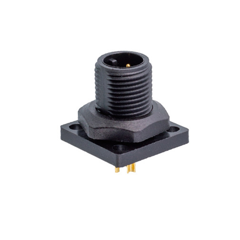 Conector macho de montaje en panel con brida de 4 polos 7/16