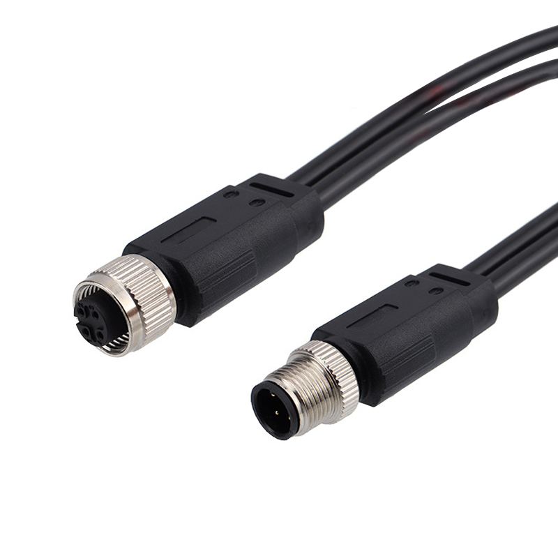 M12 3 4 5 pole Y-cable female Cable Assemblies