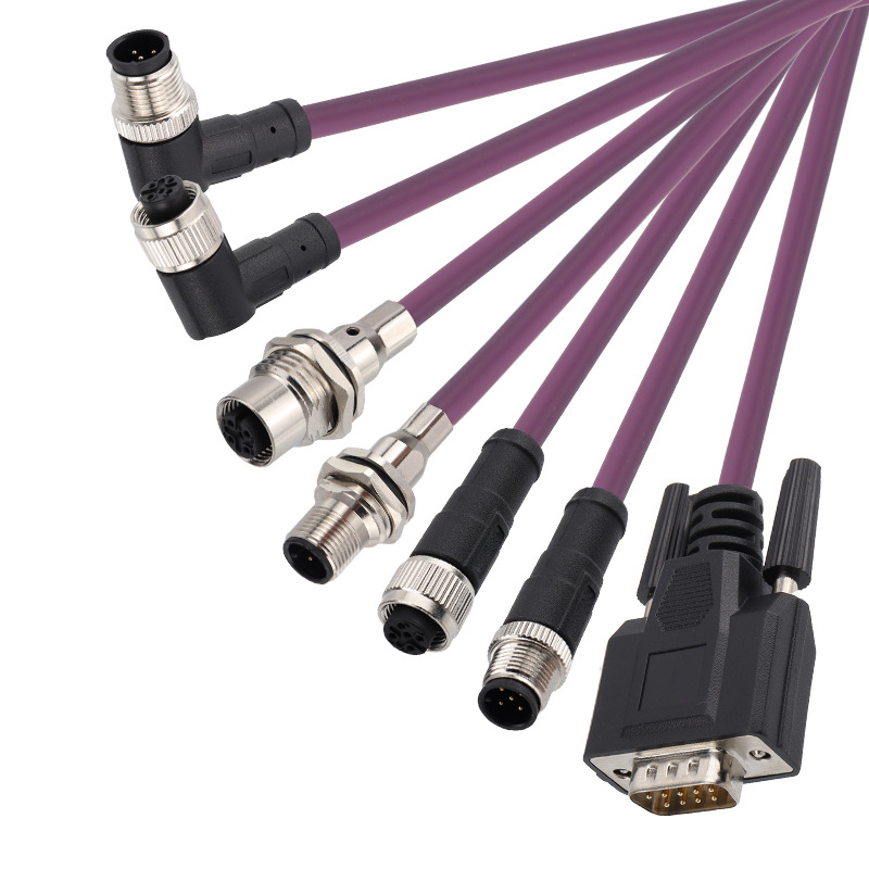 M12 straight or right angle to DB9 RS232 cable