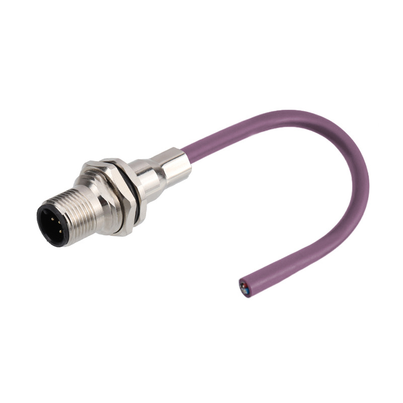 M12 4-Pin Panel Mount PG9 thread 0.3m cable