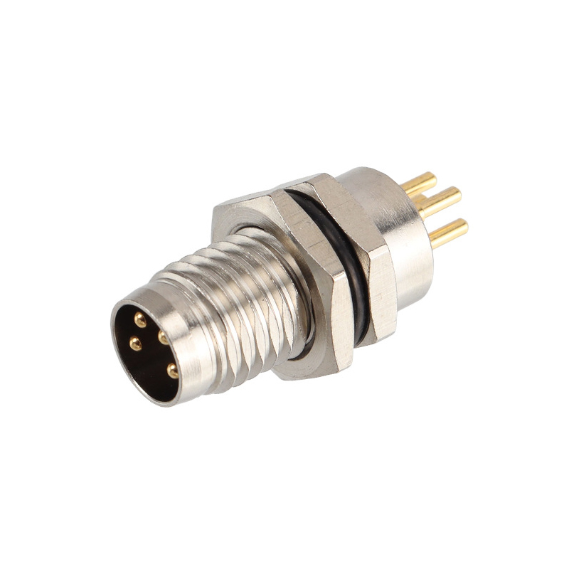 M8 4-pos Rear Panel connector male