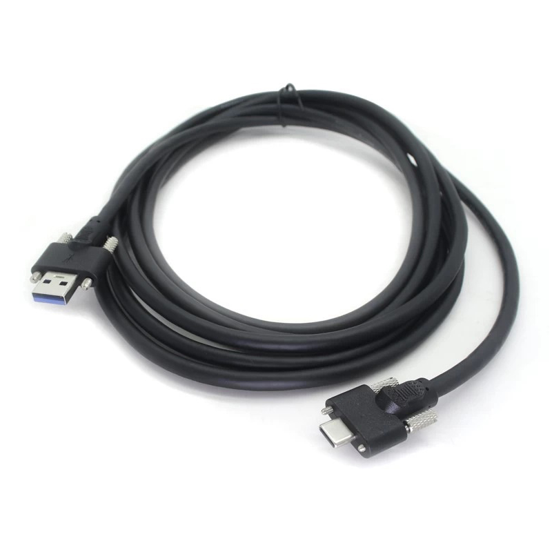Kabel USB 3.0 A męski na USB typu C z blokadą śrubową