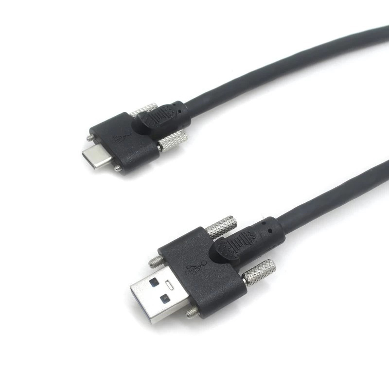 Kabel USB 3.0 A męski na USB typu C z blokadą śrubową