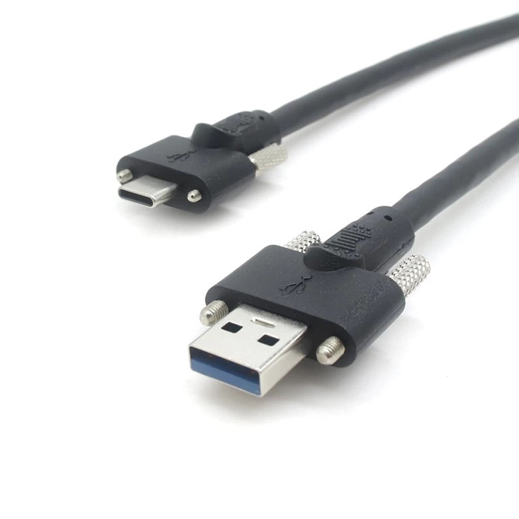 Kabel USB 3.0 A męski na USB typu C z blokadą śrubową