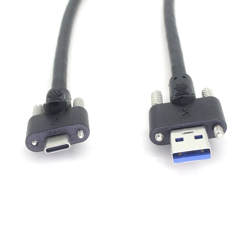 Kabel USB 3.0 A męski na USB typu C z blokadą śrubową