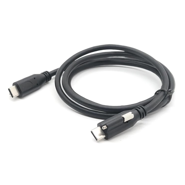 Kable USB-C z blokadą śrubową do montażu panelowego