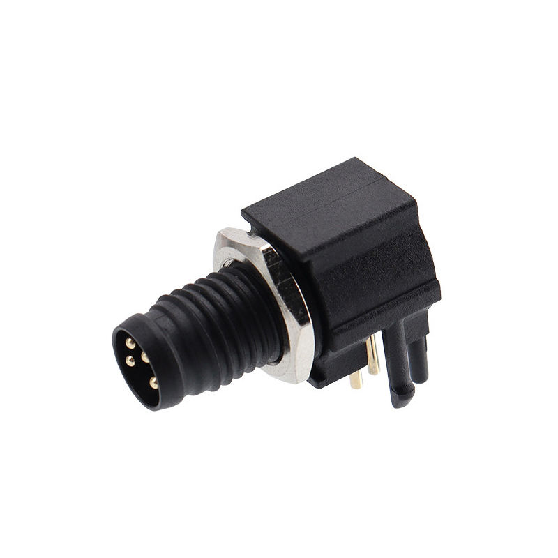 M8 4 pin male or female plastic right angle pcb connector
