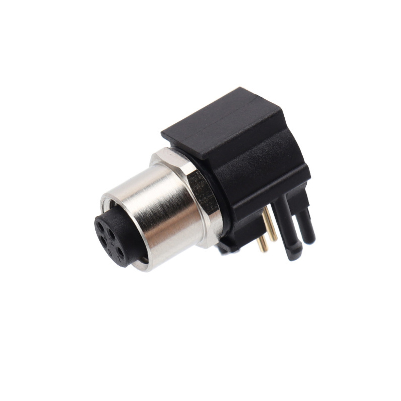 M8 4 pin male or female plastic right angle pcb connector